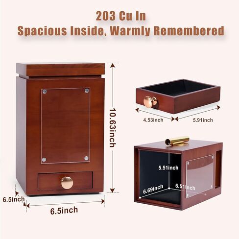Solid Walnut Cremation Urn for Human Ashes Adult - Wooden Memorial Urn 200 Lbs with Flower Holder, Funeral Urns Box and Casket for Male Female Ashes with 4 x 6 Detachable Photo Frame, Keepsake in Saudi Arabia