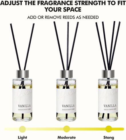 Reed Diffuser Set of 3, Jasmine, Lavender & Vanilla Scented Oil Diffusers with 15 Reeds, Long-Lasting Home Fragrance for Bedroom & Bathroom Decor, 1.7 fl oz Each, Total 5.1 oz in Saudi Arabia