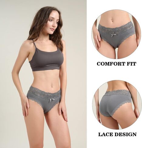 Womens Cotton Underwear Lace Bikini Panties Women's Hipster Underpants in Kuwait