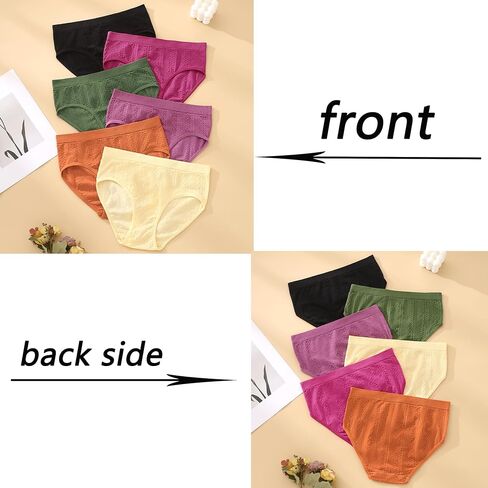 6 Pack Women's Seamless Breathable Comfort Bikini Underwear, Soft Stretch, Silky Invisible Hipster for Everyday Wear in Kuwait