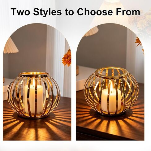 Hurricane Candle Holders for Pillar Candles - Lantern Candlestick Holder with Clear Glass Sleeve, 2 PCS Elegant Decorative Candleholders for Dining Table Centerpiece Home Decor, 2PCS, Black in Saudi Arabia