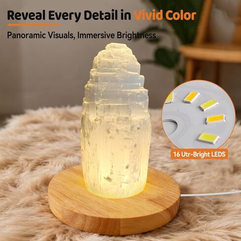 5.9 Inch Wood LED Light Base, Crystal Display Stand with 3 Light Modes and 10-Level Dimming for Acrylic, Crystal, Night Light, Glass Resin Art in Kuwait