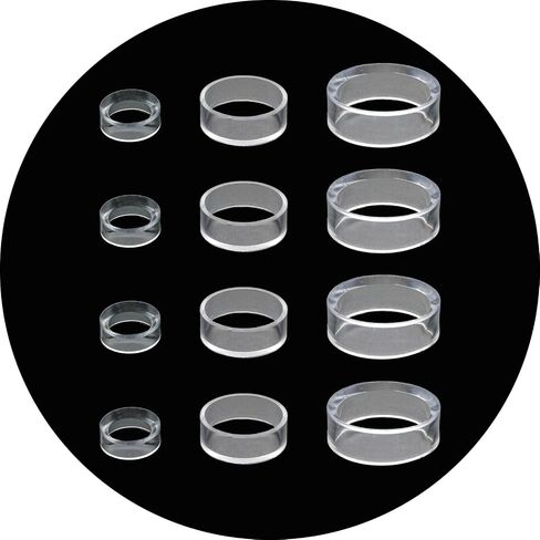 12Pcs Clear Round Plastic Sphere Stands, Acrylic Ring Display Stands for Tennis, Golf Ball, Baseball, Softball, Marbles or Eggs (Large, Medium, Small) in Saudi Arabia