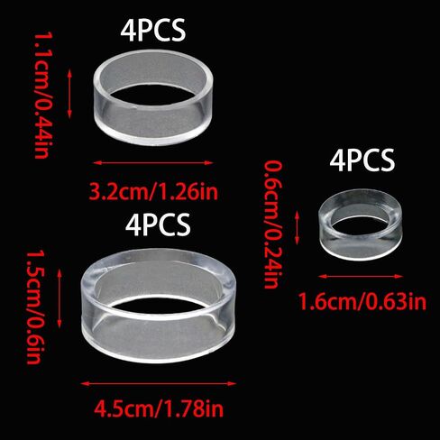 12Pcs Clear Round Plastic Sphere Stands, Acrylic Ring Display Stands for Tennis, Golf Ball, Baseball, Softball, Marbles or Eggs (Large, Medium, Small) in Saudi Arabia