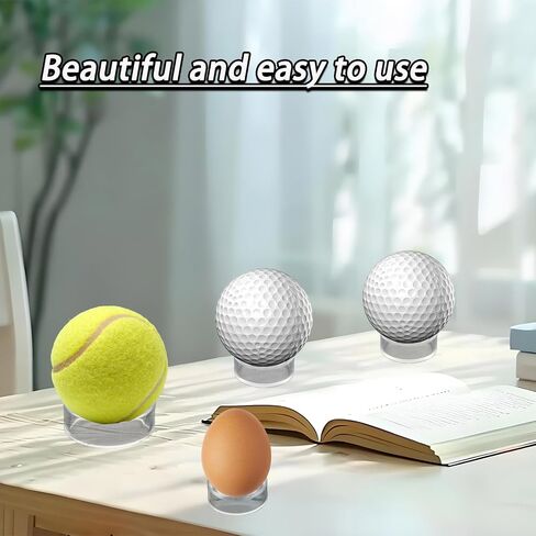 12Pcs Clear Round Plastic Sphere Stands, Acrylic Ring Display Stands for Tennis, Golf Ball, Baseball, Softball, Marbles or Eggs (Large, Medium, Small) in Saudi Arabia
