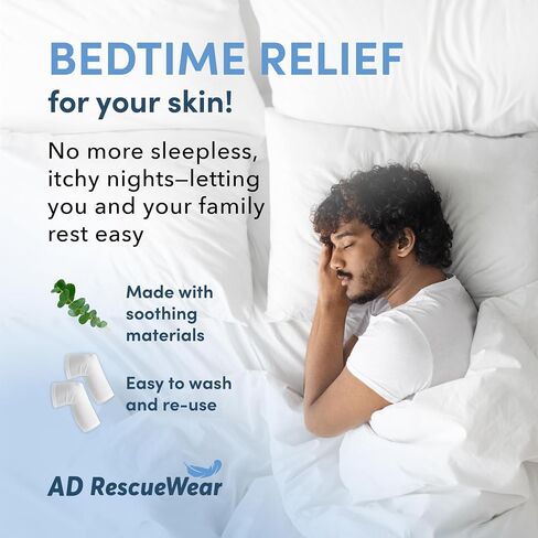 Wrap-E-Soothe AD Rescuewear Eczema Arm and Leg Sleeves - Nighttime Comfort for Adults and Teens - Breathable Leg and Arm Wrap - Eczema Itch Relief - Ultra-Soft and Soothing TENCEL™ Fabric (Small) in Saudi Arabia