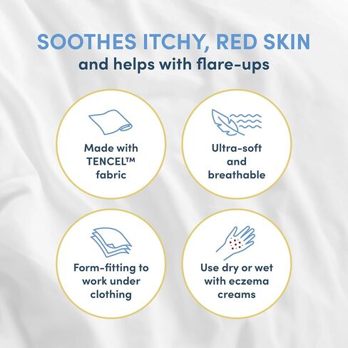 Wrap-E-Soothe AD Rescuewear Eczema Arm and Leg Sleeves - Nighttime Comfort for Adults and Teens - Breathable Leg and Arm Wrap - Eczema Itch Relief - Ultra-Soft and Soothing TENCEL™ Fabric (Small) in Saudi Arabia