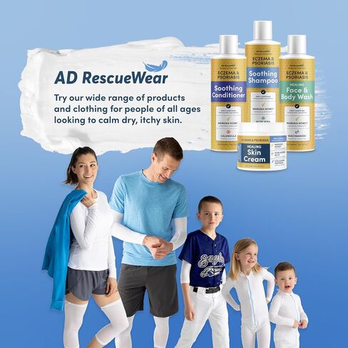 Wrap-E-Soothe AD Rescuewear Eczema Arm and Leg Sleeves - Nighttime Comfort for Adults and Teens - Breathable Leg and Arm Wrap - Eczema Itch Relief - Ultra-Soft and Soothing TENCEL™ Fabric (Small) in Saudi Arabia