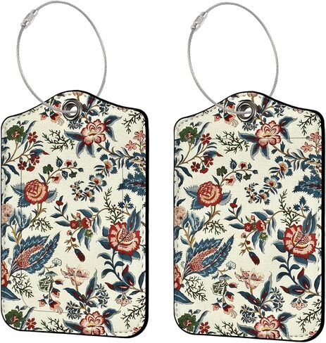 2 PCS Luggage Travel Tags for Suitcases,Cute PU Leather Name Tag with Privacy Cover&ID Label Address Card&Durable Metal Ring Suitable for Men Women Handbags Backpack, Leopard Dark Brown in Saudi Arabia