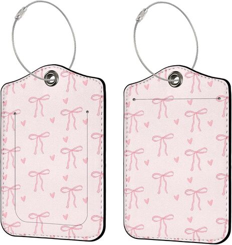 2 PCS Luggage Travel Tags for Suitcases,Cute PU Leather Name Tag with Privacy Cover&ID Label Address Card&Durable Metal Ring Suitable for Men Women Handbags Backpack, Leopard Dark Brown in Saudi Arabia