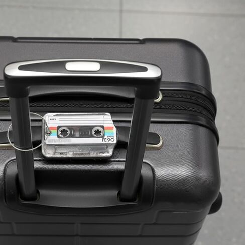 3pcs Funny Luggage Tag, Leather Cassette Tape Luggage Tags, Novelty Luggages Tags with Privacy Cover and Address Card for Boarding Pass Women & Men in Saudi Arabia