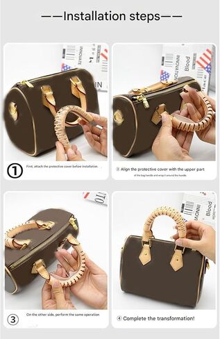 1pair Bag Handle Wrap Covers for 20 25 30, Leather Grip Protector Strap, Stain and Abrasion in Kuwait