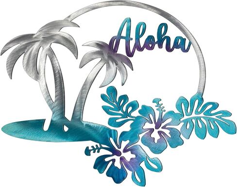 LEIFIDE Pool Life Metal Wall Art Decor 16 x 12.6 Inch Coastal Metal Wall Art Tropical Outdoor Swimming Pool Sign for Summer Beach Patio, Bathroom, Living Room in Kuwait