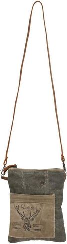 Myra Bag Vintage Leafed Boho Purses for Women - Canvas Crossbody Bag, Boho Handbags for Women with Leather Accents and Canvas Fabric, Chic Military Aesthetic, Casual Cloth Purses for Everyday in Kuwait