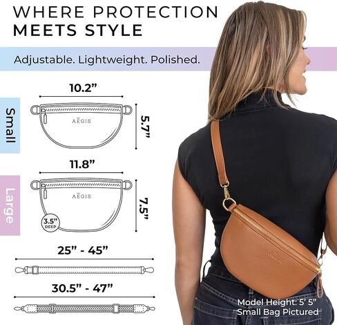 Leather RFID Anti Theft Sling Bag for Women, Pickpocket Proof Travel Crossbody Bag, RFID Blocking Crossbody Purse for Women in Kuwait