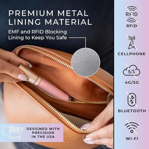 Leather RFID Anti Theft Sling Bag for Women, Pickpocket Proof Travel Crossbody Bag, RFID Blocking Crossbody Purse for Women in Kuwait