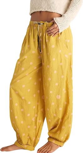 Anoumcy Polka Dots Pajamas Pants Women Lounge Going Out Vacation Lightweight Long Bloomers Loose Fit Casual PJ Pants in Saudi Arabia