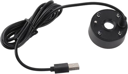 Cosiki Ultrasonic Mist Maker, Fogger for Pond Fish Vase, Halloween Decoration Fogger with 4 LED Lights & USB Power, Ideal for Indoor Outdoor Fountain Humidifier (Black) in Kuwait