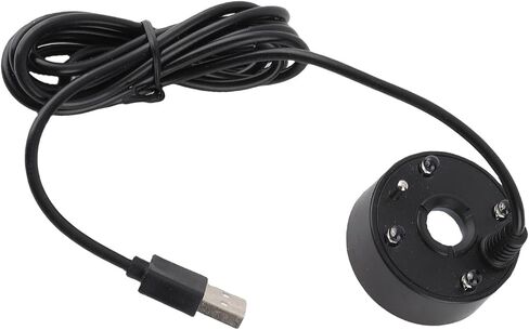 Cosiki Ultrasonic Mist Maker, Fogger for Pond Fish Vase, Halloween Decoration Fogger with 4 LED Lights & USB Power, Ideal for Indoor Outdoor Fountain Humidifier (Black) in Kuwait