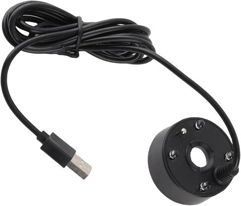 Cosiki Ultrasonic Mist Maker, Fogger for Pond Fish Vase, Halloween Decoration Fogger with 4 LED Lights & USB Power, Ideal for Indoor Outdoor Fountain Humidifier (Black) in Kuwait