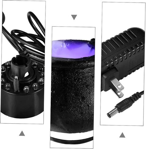 Toyvian 16w Frosted Jar Mist Maker Fog Machine Water Fountain Fogger with US Plug for Halloween Party Indoor Fountain Decoration in Kuwait