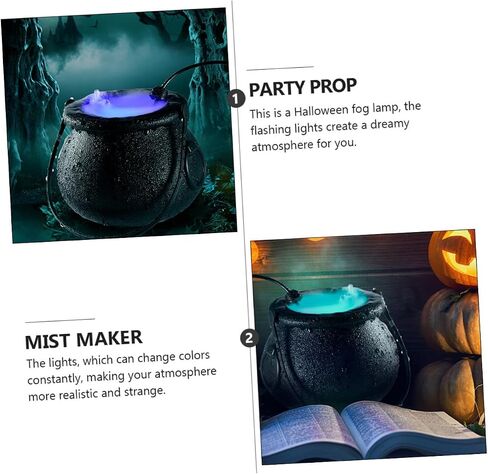 Toyvian 16w Frosted Jar Mist Maker Fog Machine Water Fountain Fogger with US Plug for Halloween Party Indoor Fountain Decoration in Kuwait