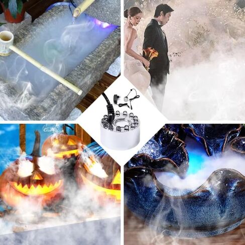 Atomizer Mini LED Pumpkin Light Fogger Christmas Easter Water Fountain Pond Fog Machine Halloween Decoration Halloween Mist Maker(UK Plug) in Kuwait
