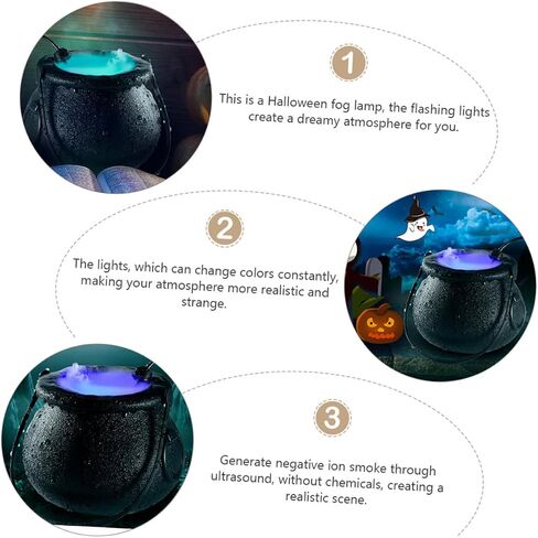 FOMIYES 16w Frosted Jar Mist Maker Ultrasonic Fog Machine with US Plug, Water Fountain Fogger for Halloween Party Decorations and Indoor Home Use in Saudi Arabia
