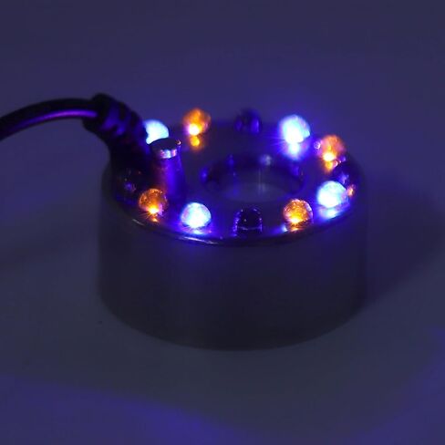 Mist Maker Fogger Water Fountain Atomizer with 12 Color LED Lights 16mm Plate High Output Zinc Alloy Fog Machine for Ponds Gardens Indoor Outdoor Use (US Plug) in Kuwait