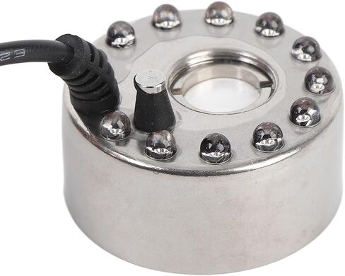 Mist Maker Fogger Water Fountain Atomizer with 12 Color LED Lights 16mm Plate High Output Zinc Alloy Fog Machine for Ponds Gardens Indoor Outdoor Use (US Plug) in Kuwait