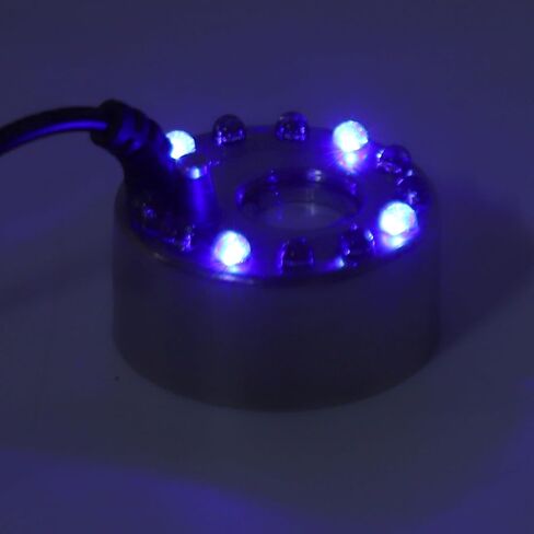 Mist Maker Fogger Water Fountain Atomizer with 12 Color LED Lights 16mm Plate High Output Zinc Alloy Fog Machine for Ponds Gardens Indoor Outdoor Use (US Plug) in Kuwait