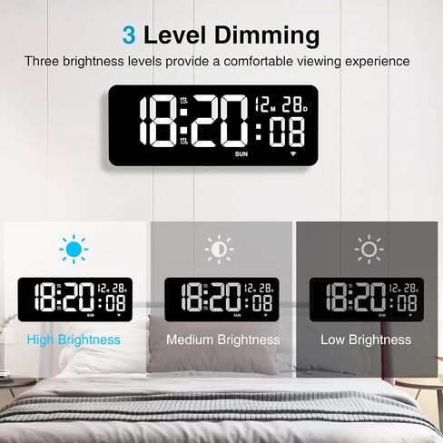 XREXS 12.2" Large Digital Wall Clock with Remote Control, LED Display Shows Time/Calendar/Seconds, Count-Up & Count-Down Timer, Dual Alarms for Home, Office & Classroom in Saudi Arabia