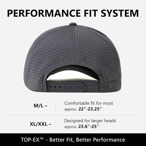 TOP-EX Performance Baseball Hat for Men Water Resistant Golf Cap Running Cooling Snapback Laser Perforated in Kuwait