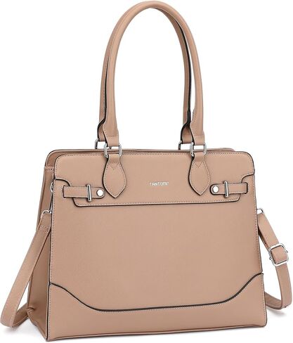 TANTOMI Structured Tote Bag for Women, Vegan Leather Satchel Handbag, Top Handle Shoulder Bag for Work with Pockets in Saudi Arabia