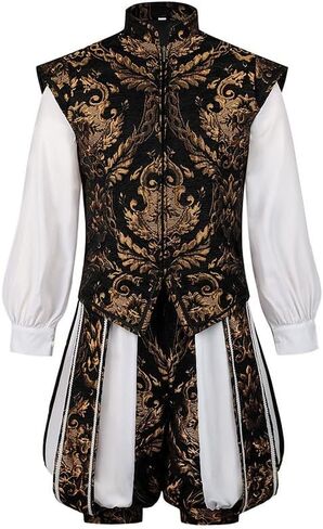Men's Tudor Costume Elizabethan Era Renaissance Royal Prince/Nobleman Tudor King Doublet & Pumpkin Pants Outfit in Saudi Arabia