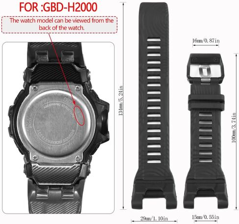 حزام بديل من الراتنج متوافق مع ساعة كاسيو GBD-H2000 GBD H2000 GBD-H2000-1AER للرجال وسوار بلاستيكي in Kuwait