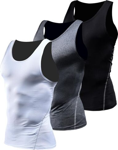 Men's Athletic Sports Compression Tank Top Under Base Layer Shirts in Kuwait
