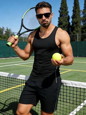 Men's Athletic Sports Compression Tank Top Under Base Layer Shirts in Kuwait