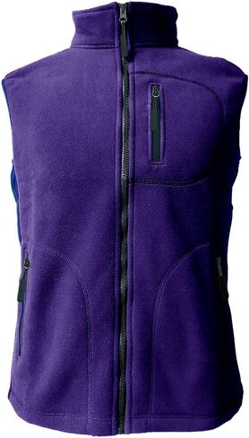 Women's Fleece Vest, Full-Zip Sleeveless Gilet with Stand Collar and Zipper Pockets, Warm Lightweight Jacket in Kuwait