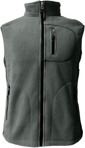Women's Fleece Vest, Full-Zip Sleeveless Gilet with Stand Collar and Zipper Pockets, Warm Lightweight Jacket in Kuwait