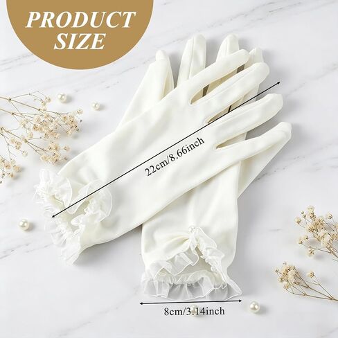 White Gloves - Short White Dress Gloves For Women Wedding Opera Halloween Party - Vintage 1920s Style Accessory in Saudi Arabia