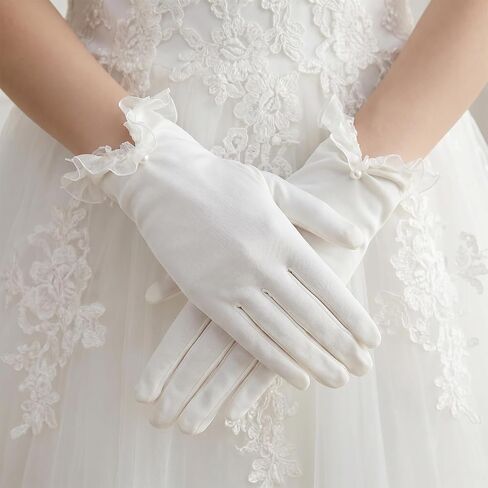 White Gloves - Short White Dress Gloves For Women Wedding Opera Halloween Party - Vintage 1920s Style Accessory in Saudi Arabia