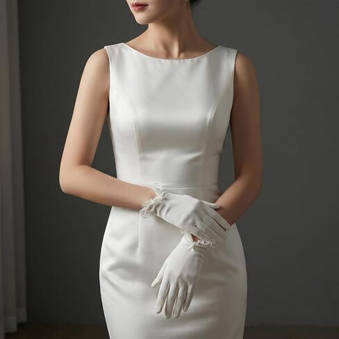 White Gloves - Short White Dress Gloves For Women Wedding Opera Halloween Party - Vintage 1920s Style Accessory in Saudi Arabia