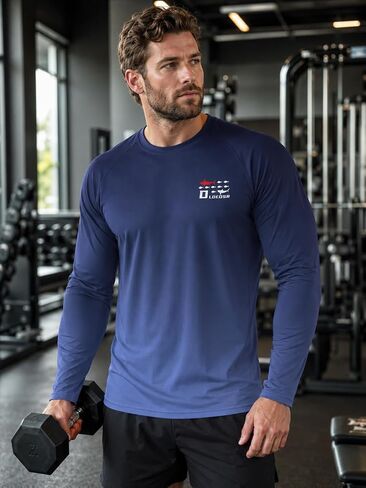Men's Fishing Swim Shirt UPF 50+ Rash Guard Long Sleeve Quick Dry Lightweight Athletic Shirt for Beach Hiking in Kuwait