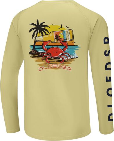 Men's Fishing Swim Shirt UPF 50+ Rash Guard Long Sleeve Quick Dry Lightweight Athletic Shirt for Beach Hiking in Kuwait