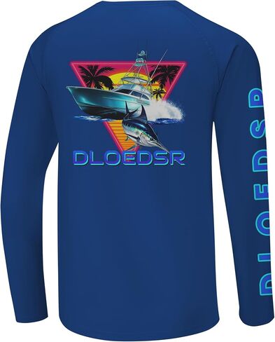 Men's Fishing Swim Shirt UPF 50+ Rash Guard Long Sleeve Quick Dry Lightweight Athletic Shirt for Beach Hiking in Kuwait