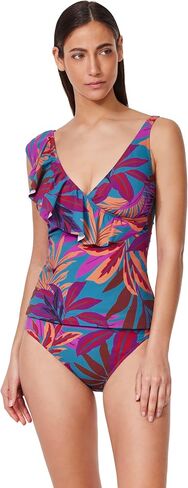 Profile by Gottex Ruffle V-Neck Surplice Tankini - Built-in Soft Cups, Adjustable Straps, Bottom Sold Separately in Kuwait