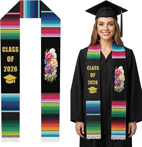 Mexico Graduation Stole Class of 2026 Graduation Honor Stole, Mexican American Senior 2026 Graduation Sash in Saudi Arabia