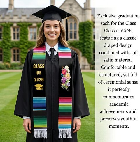 Mexico Graduation Stole Class of 2026 Graduation Honor Stole, Mexican American Senior 2026 Graduation Sash in Saudi Arabia