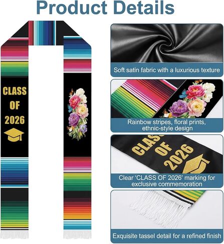 Mexico Graduation Stole Class of 2026 Graduation Honor Stole, Mexican American Senior 2026 Graduation Sash in Saudi Arabia